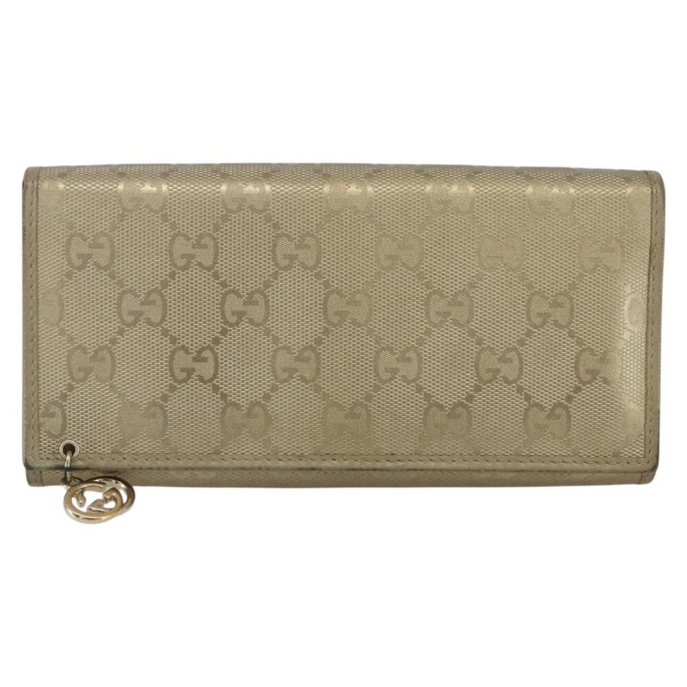 Gucci GG Imprime Coated Canvas Long Wallet Gold